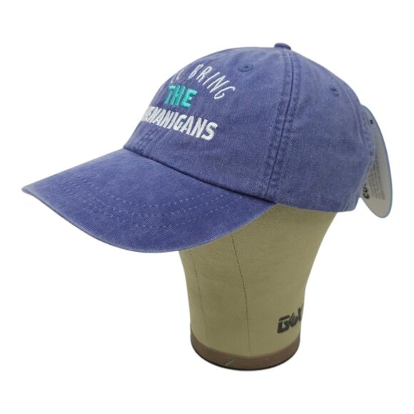 Adams Ill Bring The Shenanigans Leather Tuck Strap Cap Cool Crown Baseball Hat - Picture 2 of 14